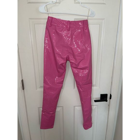 Love and Labels Pink Vinyl PVC Patent Leather Pants - Picture 4 of 5